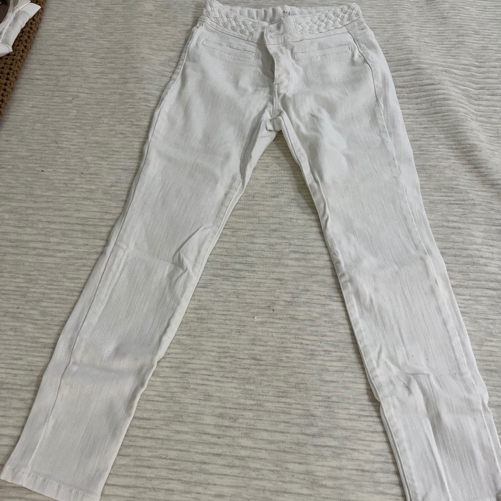 High Waisted White Denim
